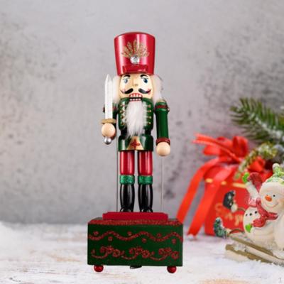 Рождественский Щелкунчик Декор Куклы День Рождения Дом Рождественская Фигурка Деревянная Музыкальная Шкатулка для
