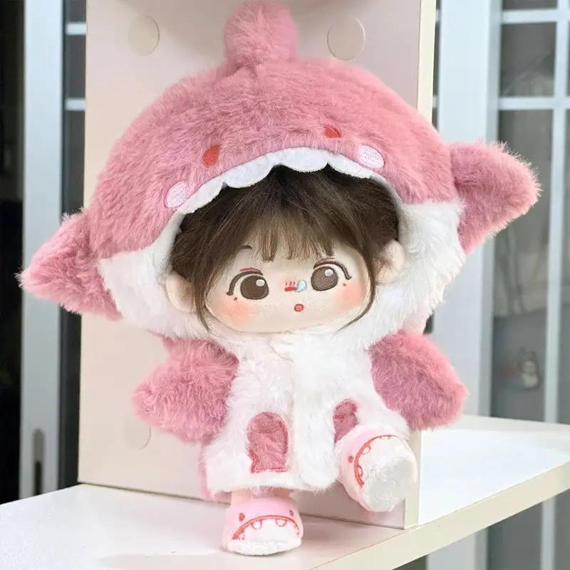 20Cm Cotton Doll Clothes Shark Hoodies Cartoon Animal Coat Stuffed Dolls Lovely Outfit Changing Dressing Game Playing House Gift