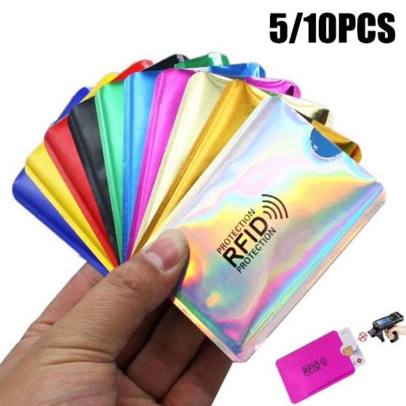 5/10Pcs Anti Rfid Wallet Blocking Reader Lock Bank Card Holder Id Bank Card Case Protection Metal Credit NFC Holder Aluminium