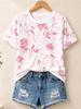 Women's Summer Tops Prints Floral Graphic Plants Elegant Vintage Stylish Short Sleeve Crew Neck Round Neck Regular Tops