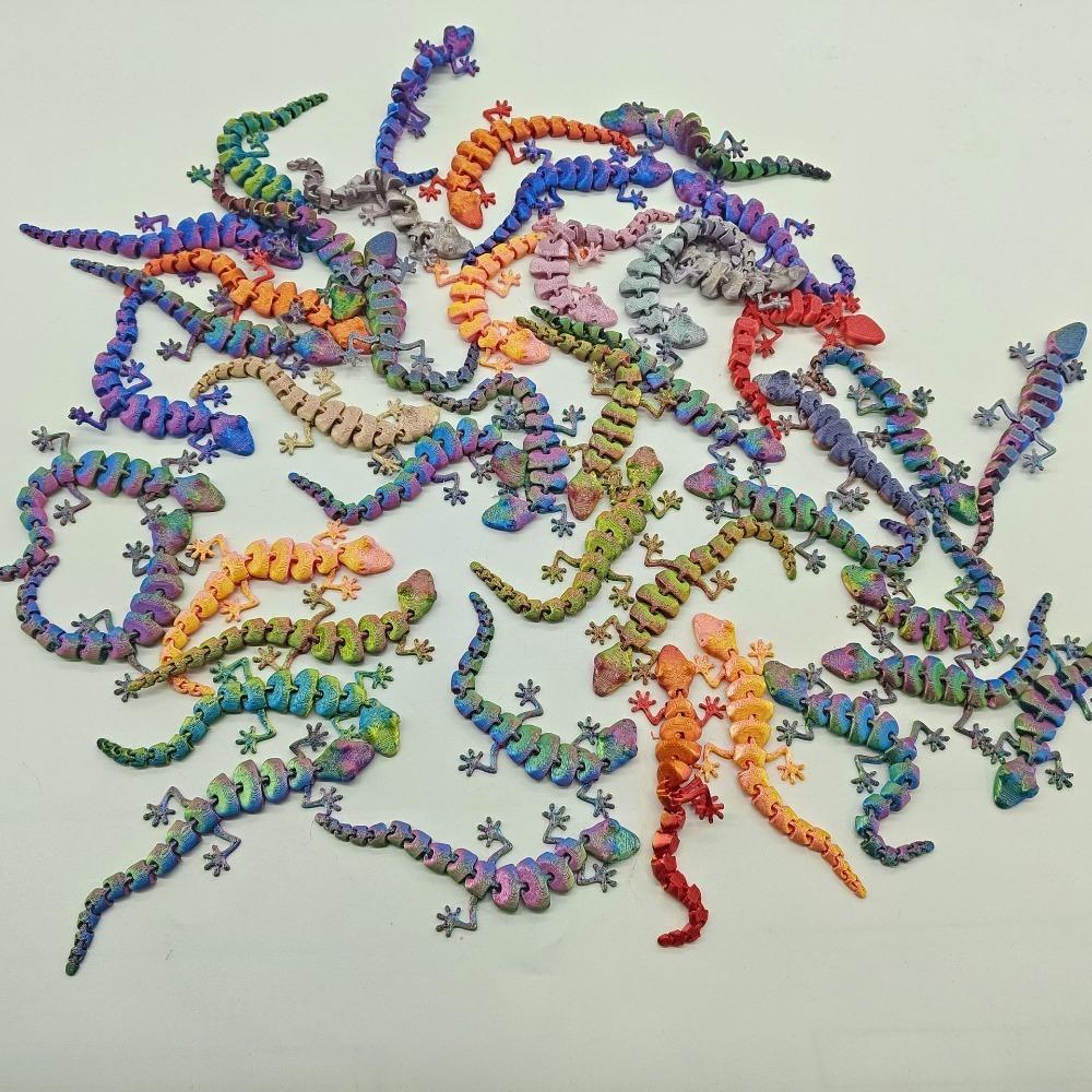 20pcs Movable Joints Lizards Ornaments Random Color Reptile Model Toy Lizard Figurines Home Decor