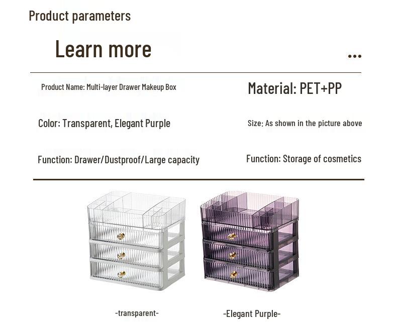 Многослойный настольный органайзер для косметики и украшений с выдвижным ящиком