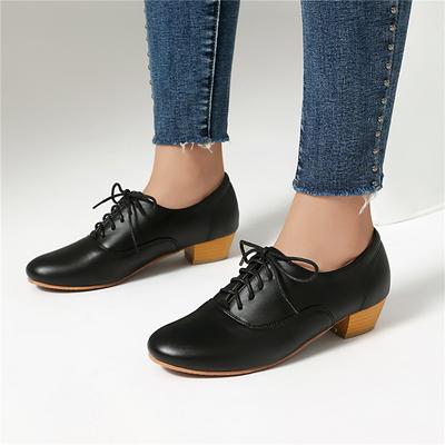 Женские туфли-лодочки с круглым носком, на толстом среднем каблуке, на шнуровке, лаконичные, модные, повседневные, весна-осень, желтые, черные, 43