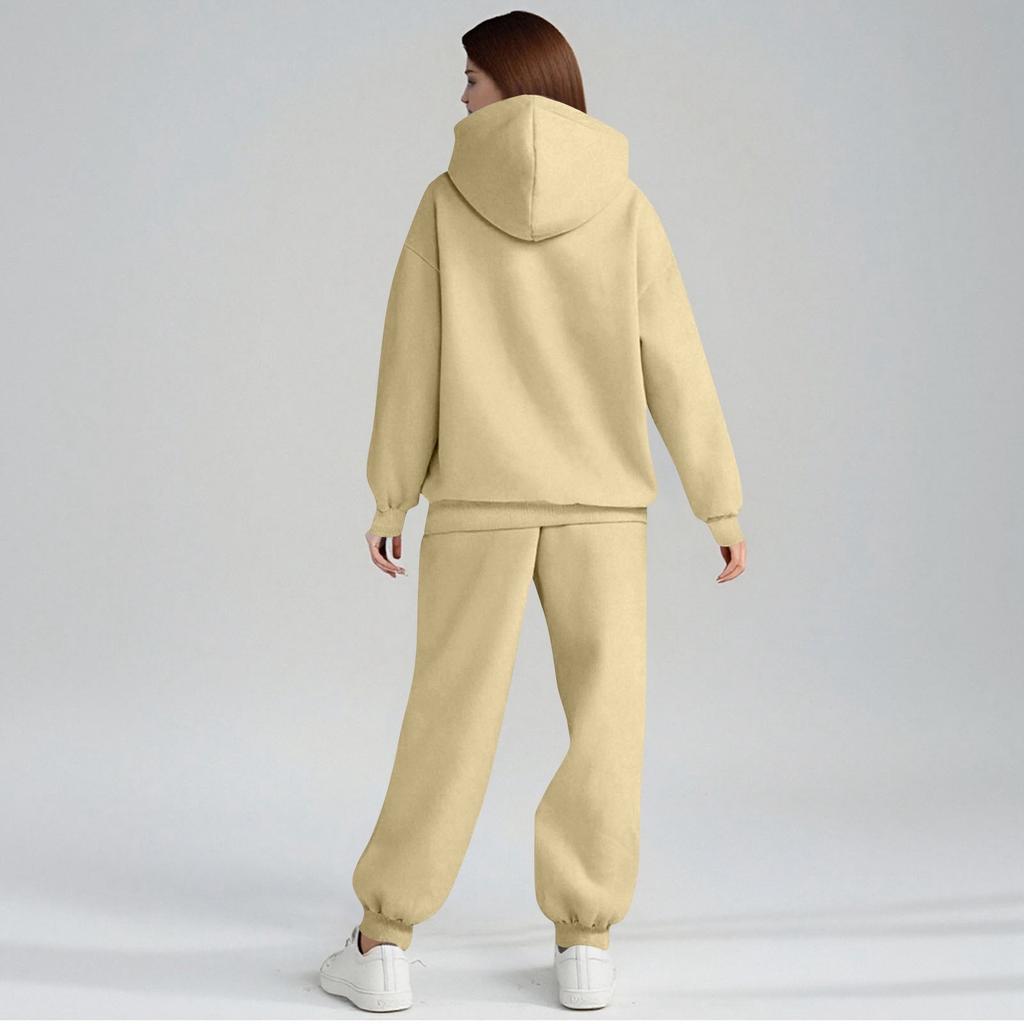 Женский однотонный комплект свитшотов (свитшот + спортивные штаны)