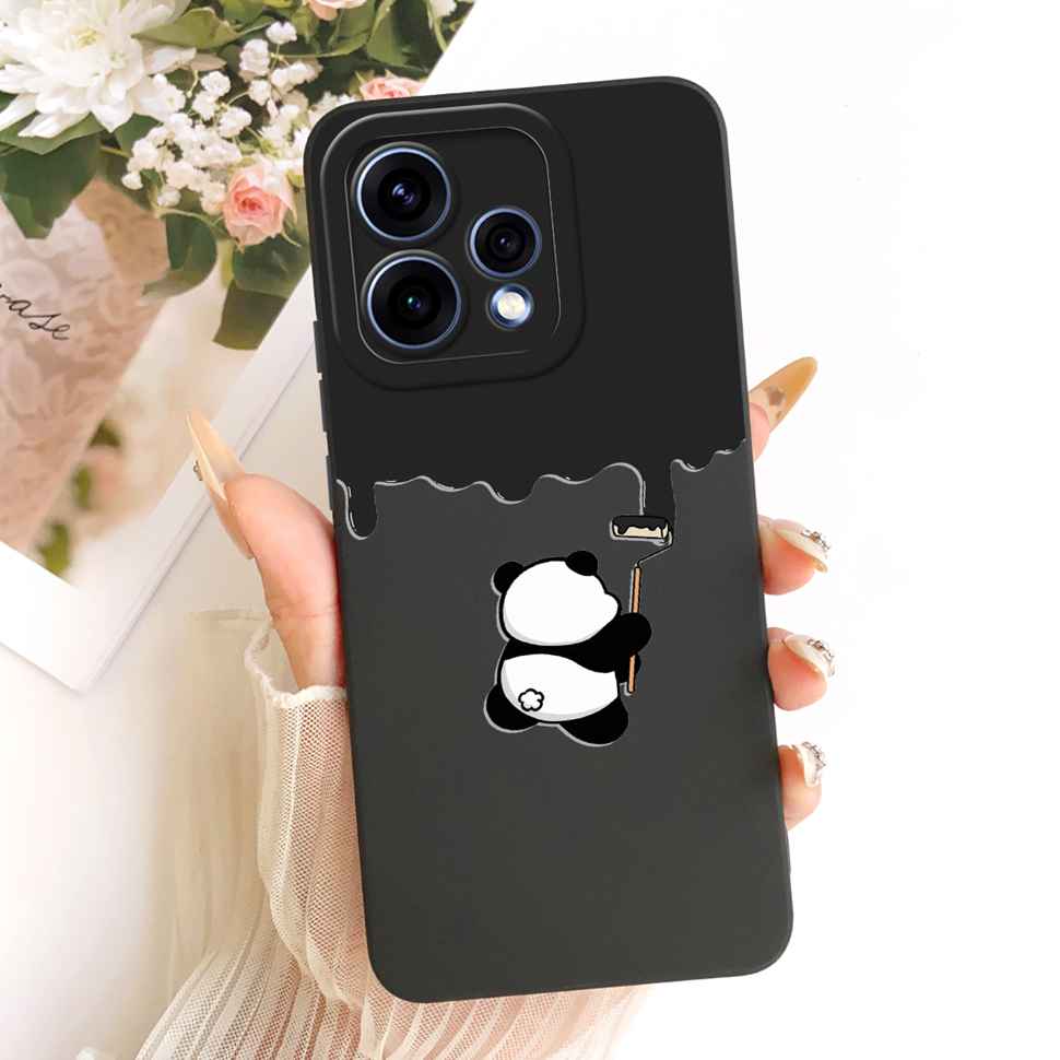 Чехол для Oppo Reno15 5G CPH2825 Силиконовая задняя крышка для Oppo Reno 15C Reno15c 5G Милый мультяшный чехол для телефона с пандой Ударопрочный