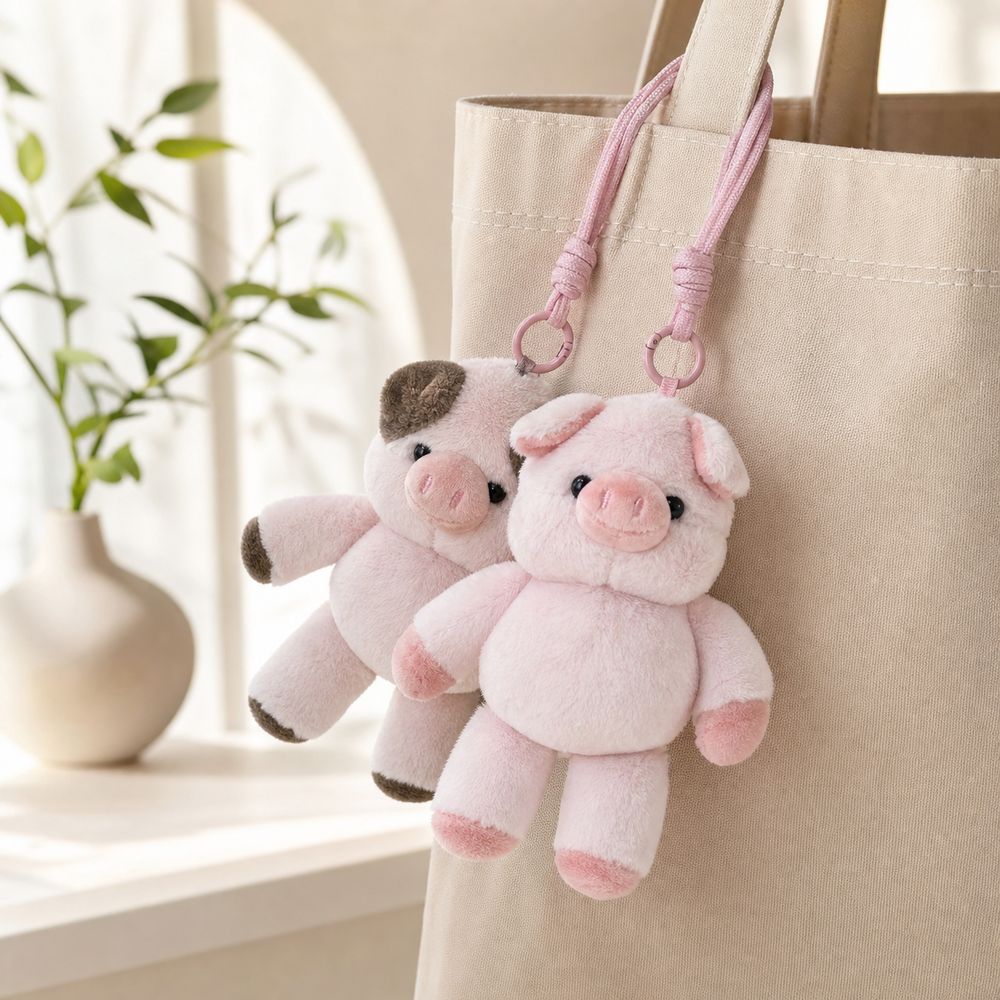 Shake Feature Plush Keychain Wiggly Design Stuffed Keychain Charming Plush Keyring Bag Decoration