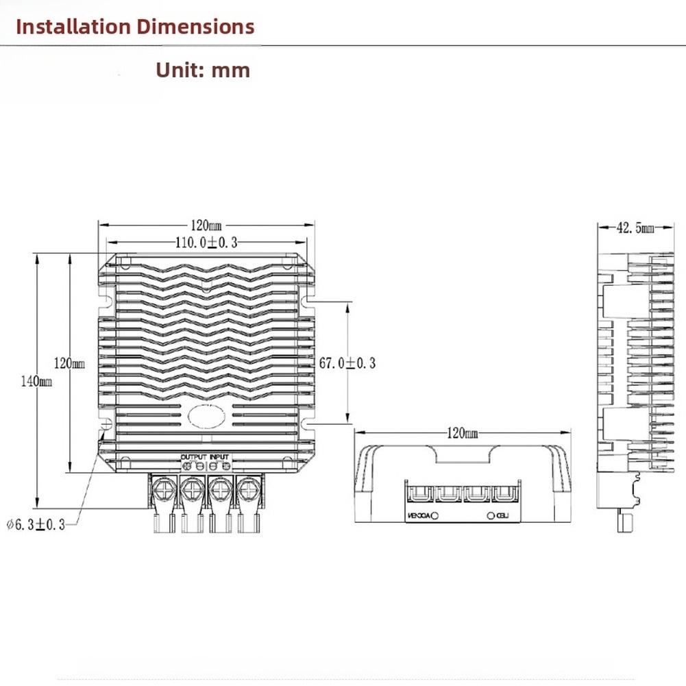 24V To 13.8V DC-DC Voltage Converter 80A Step Down Voltage Regulator Module IP67 Waterproof Construction