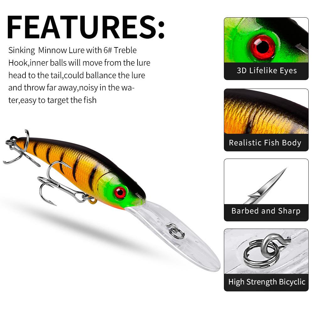 Погружная приманка Road Sub Bionic Bait 10,1 см 7,8 г Приманка Minnow Пластиковая приманка