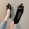 Женская мода весна 2025 новый стиль остроносые прогулочные туфли неглубокие слипоны удобные повседневные женские одинарные туфли