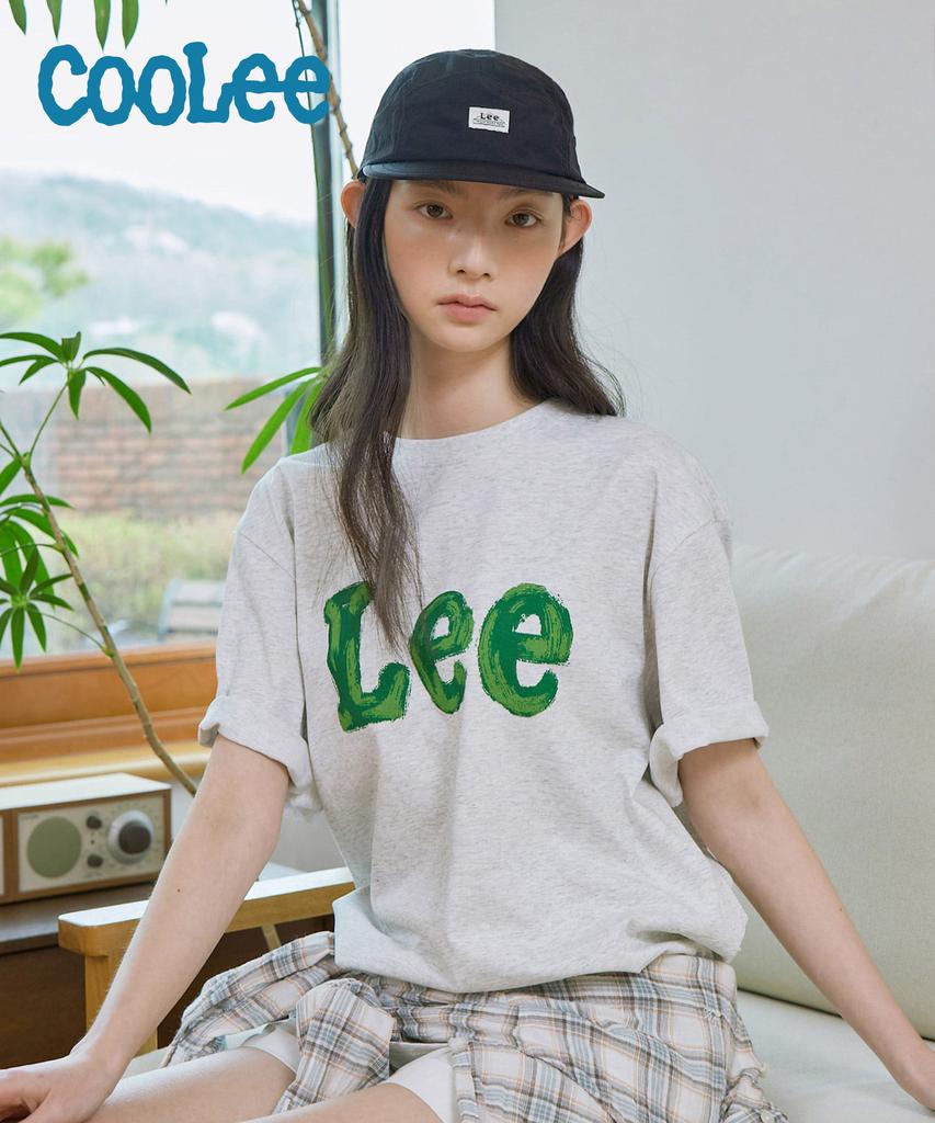 LEE Brush Painting Logo Short Sleeve T-Shirt Light Gray