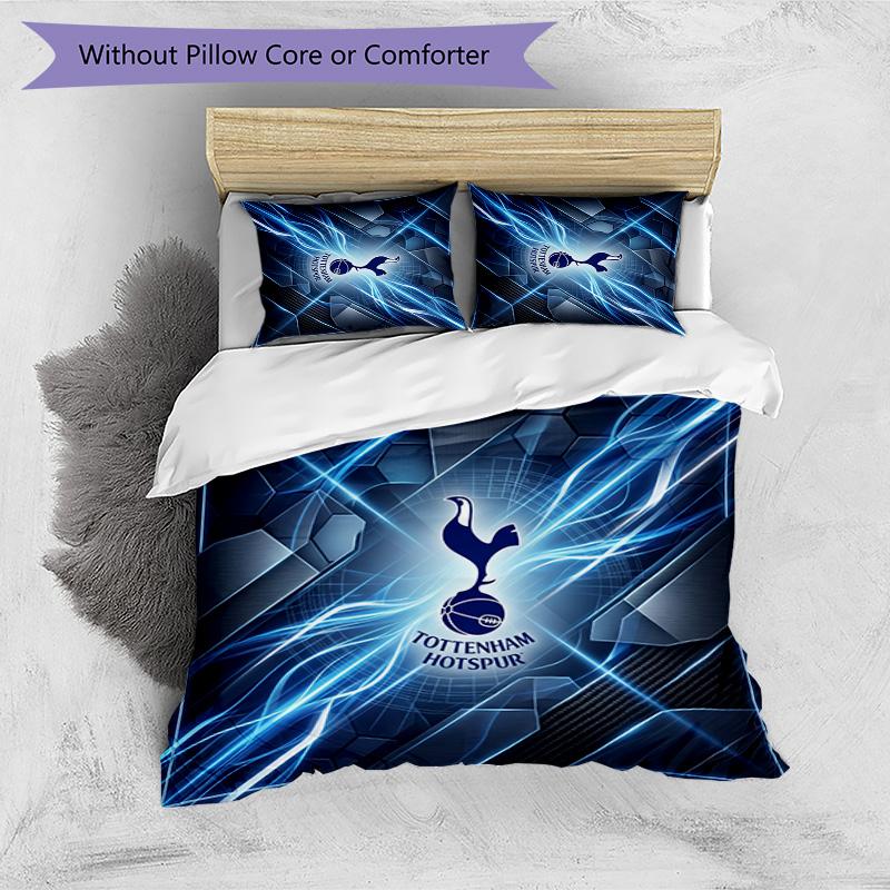 Tottenham Hotspur Pattern Printed 3PCS Bedding Set Soft Skin-Friendly Washable Duvet Cover & Pillowcases Set All Season Bedroom