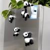 Large Plush Panda Magnetic Fridge Decoration 3pcs- Soft Fabric, Oval Shape, Perfect for Kitchen Decor