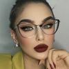 Fashion Cat Eye Half Frame Anti Blue Light Blocking Glasses Women Men Designer Vintage Stylish Metal Computer Eyeglasses UV400