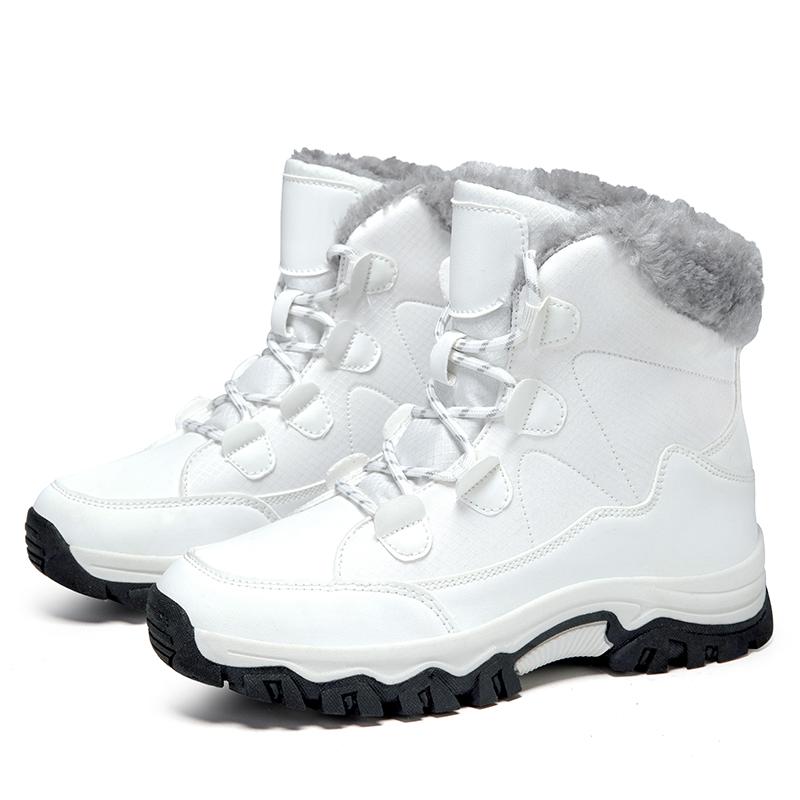 Модные зимние женские сноубутсы 2024 Новые уличные утепленные плюшевые женские кроссовки Зимняя обувь Теплые на толстой подошве Снего- и водонепроницаемые хлопковые ботинки