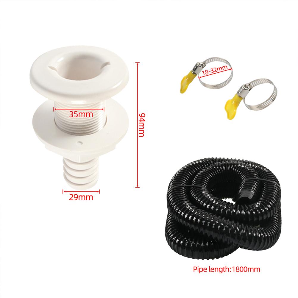 Bilge Pump Hose Installation Kit 2pcs Clamps 6ft Hose Thru Hull Connector for Boats PVC Flexible Bilge Pump Hose Kit