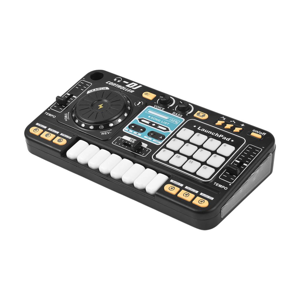 DJ-контроллер для детей, DJ-проигрыватель, электронная клавиатура, Bluetooth-микшер, регулируемый микрофон, динамическая подсветка.