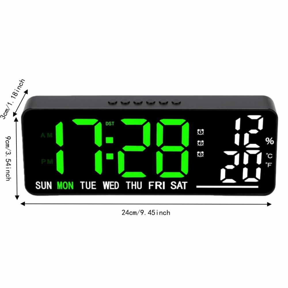 Large Display Digital Wall Clock green LED Alarm Clock Large Digital Alarm Clock For Home