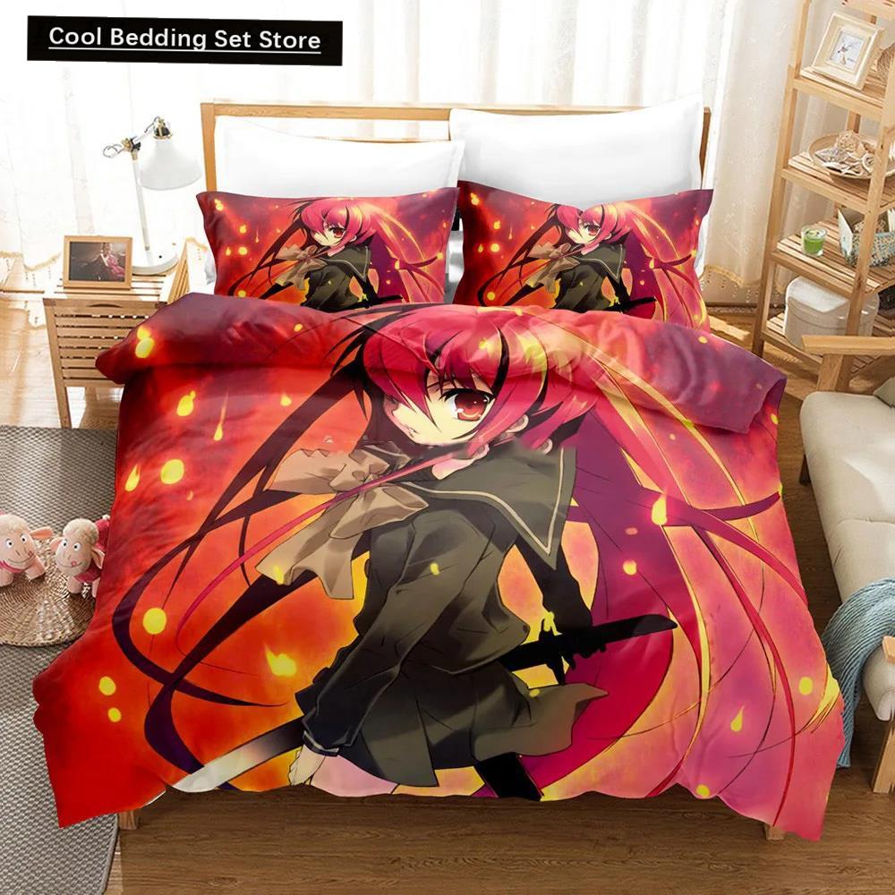 Комплект постельного белья Kawaii Girl Cartoon Shakugan No Shana, постельное белье в стиле аниме, пододеяльник, наборы для домашнего декора, односпальная кровать, размер «king-size», подарок
