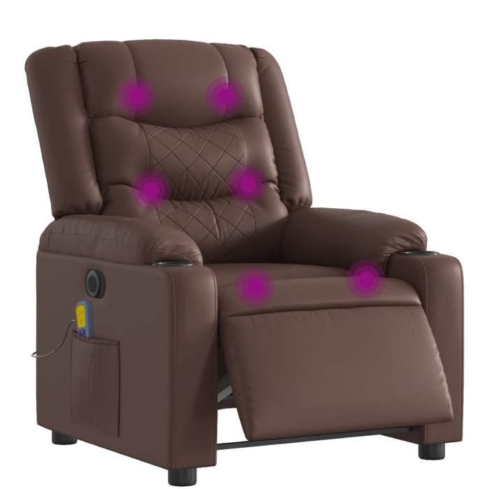 VidaXL Fauteuil de Massage Inclinable Électrique, Chaise de Relaxation avec Dossier et Repose-pied Réglables, Siège de Salon 3206549