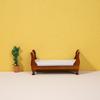 Миниатюрная модель деревянной кровати масштаба 1/12 - DIY миниатюрный реквизит для фотосъемки - Сезонный декор - Идеальный подарок