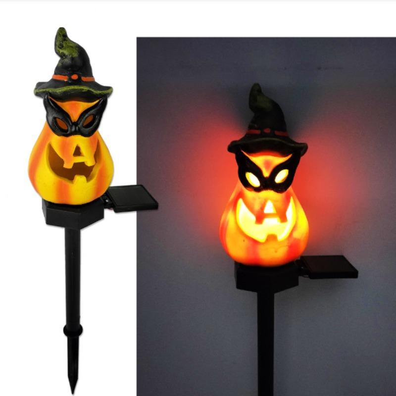 800MAH Solar Resin Halloween Crow Skull Light Outdoor Waterproof LED Light Balcony Holiday Lawn Lamp Garden Decor Decorative Light
