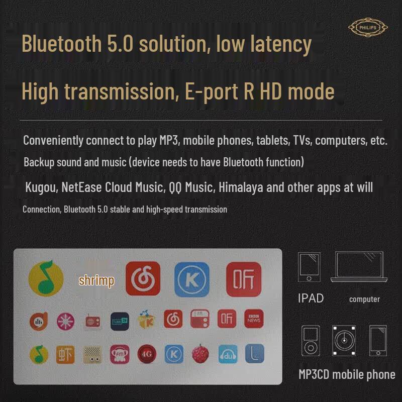 Philips TAM8208 Hi-Fi ламповый усилитель Мини-аудиосистема CD (Китайская версия)