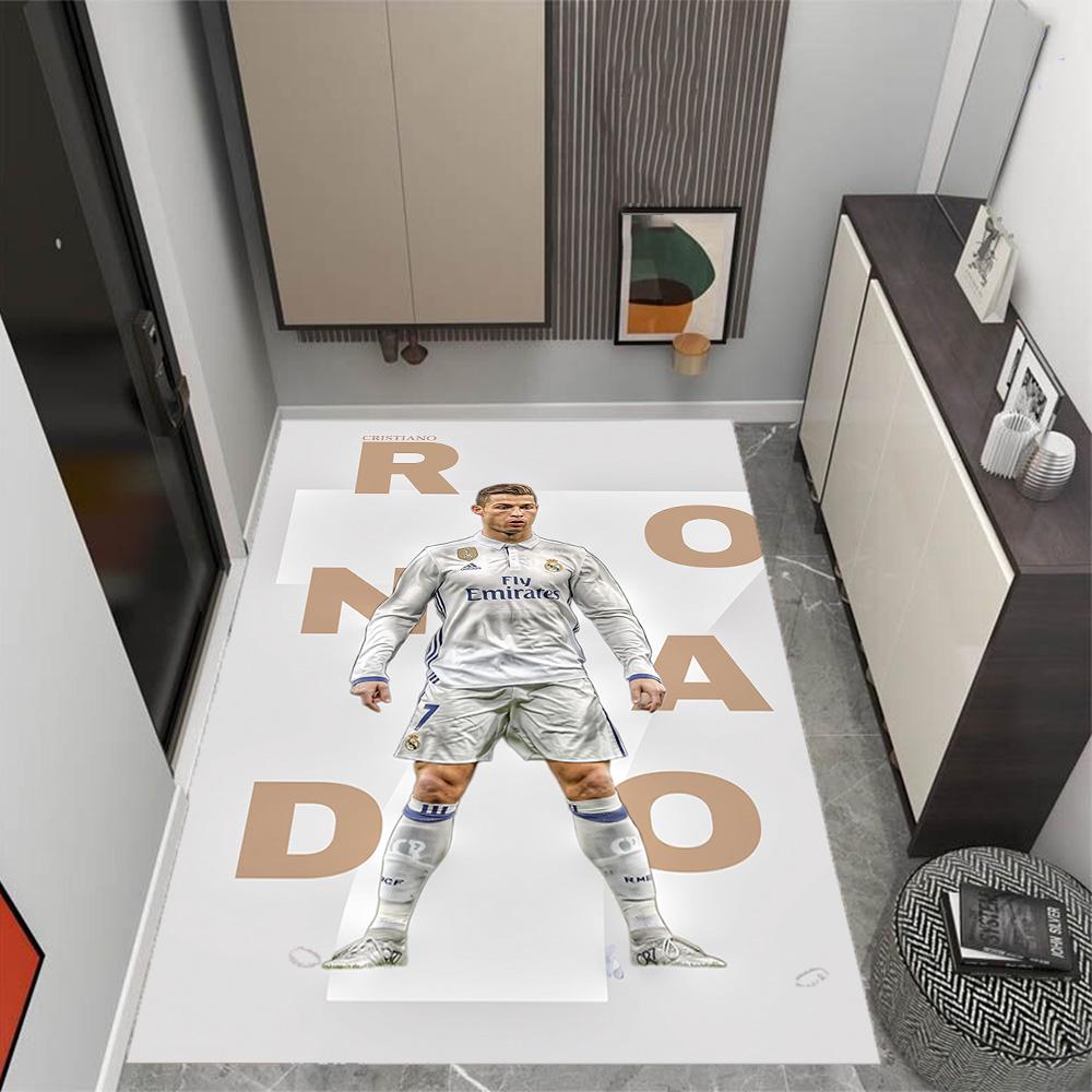 Ronaldo's Electric Celebration Floor Mat Suitable for Playrooms Hallway Balcony Outdoor Anti-slip Rug Decorate Offices Perfect Gift for Women/Men