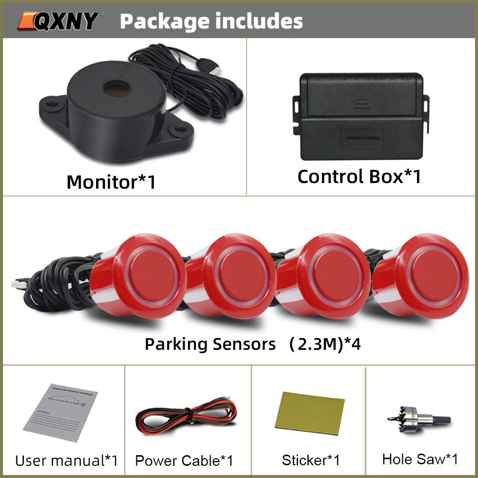 Автомобильный парктроник, радар заднего хода с 4 датчиками парковки, комплект зуммера, звуковая сигнализация, детектор, система заднего вида без дисплея, монитор