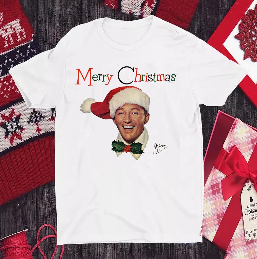 Футболка Бинга Кросби Merry Christmas Полный Размер Унисекс Подарок для Фаната BT452 Унисекс Футболка