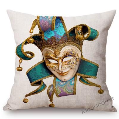 Venice Masquerade Mask Fashion Venetian Masks Art Sofa Pillowcase Linen Beauty Store Girl Room Decoration Pillow Cushion Cover
