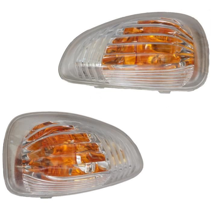7485120621 + 7485120620 Feux Clignotants Blancs/Orange rétroviseur extérieur de Droite et Gauche (Lot de 2 pièces) Master Movano
