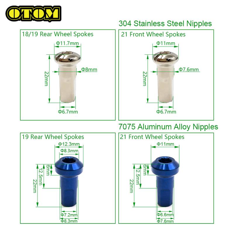 For YAMAHA Motorcycle 21" Front 18" 19" Rear Wheel Spokes Nipple 36 Pcs YZF YZFX YZX WRF 250 450 Off-road Dirt Bike Accessories