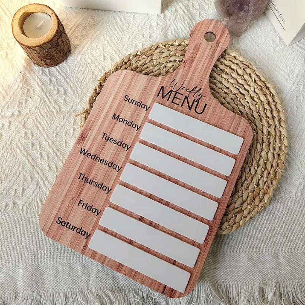 Wood Fridge Meal Planner with Pen Meal Prep Board Weekly Food Menu Board  Dinning Tale