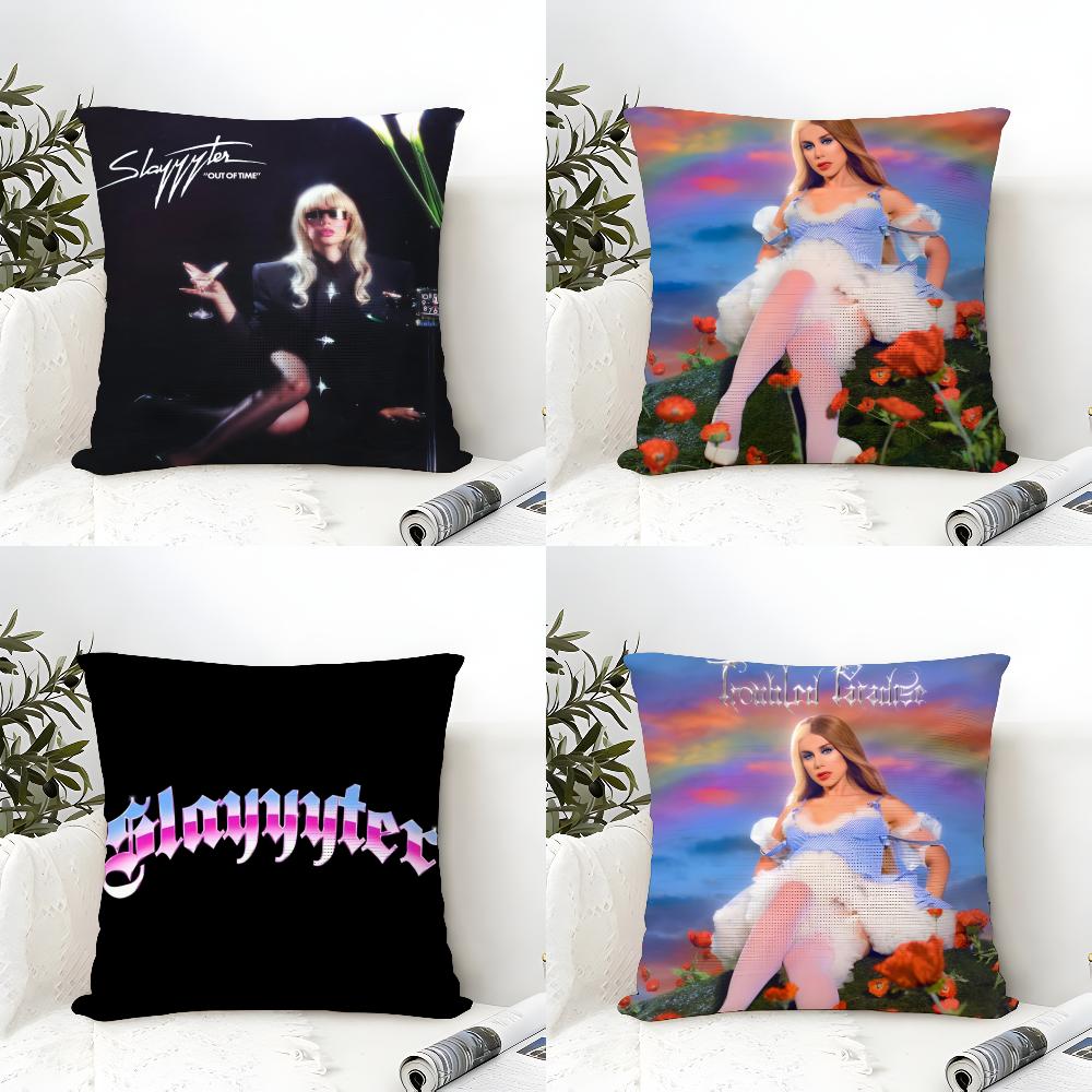 Музыкальный исполнитель Slayyyter S-Slayyyter 1 Наволочка Льняная Наволочка Диван Домашний Декор Чехол для Подушки Чехол для Подушки