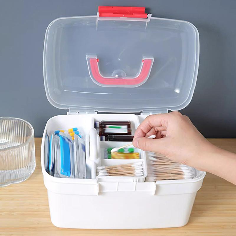 Portable Medicine Storage Box Large Capacity Medicine Kit Family Hand First Aid Chest Simple Travel Emergency Box