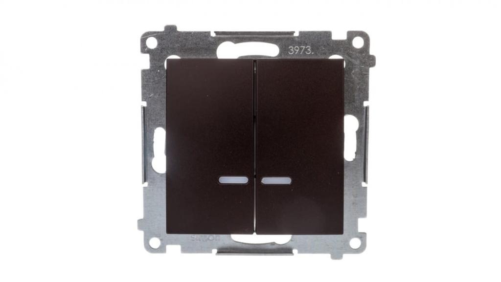 Simon 54 Splashproof Candle Switch Ip44, Quick Connectors, With Illuminator Matte Brown Dw5Bl.01/46