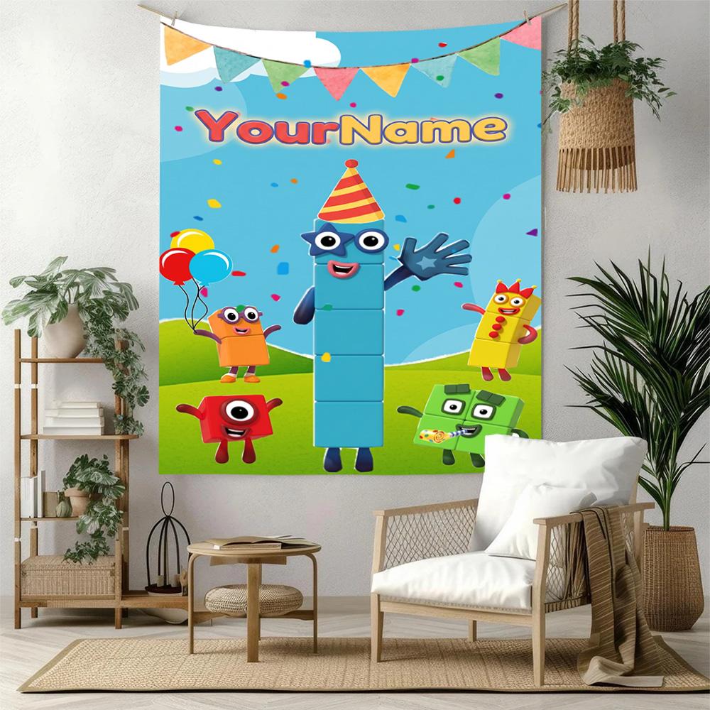 Numberblocks Custom Your Name Wall Decor Tapestry Art For Pet Memorial Birthdaywedding Party Backdrop Family Gift