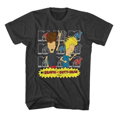 Футболка с логотипами MTV Beavis & Butthead - Дымовая Унисекс Футболка