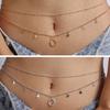 Fashion Simple Double Layer Bead Chain Ladies Waist Chain Belly Gifts Fashion Spring Chain Body G6B2