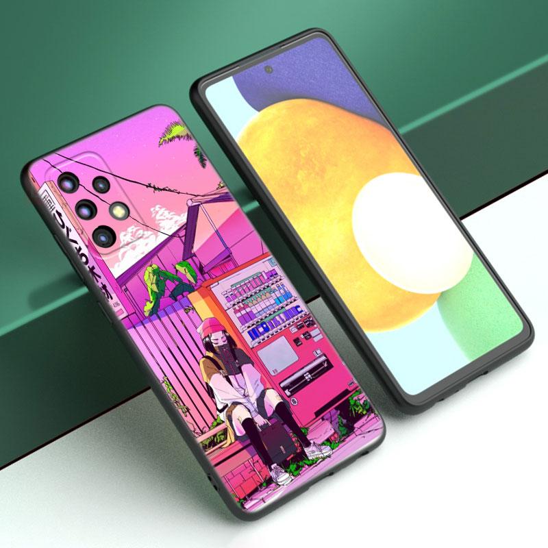 Чехол с изображением аниме Vaporwave Glitch для Samsung A04 A21 A30 A50 A52 S A13 A14 A22 A23 A32 A53 A73 5G A11 A12 A31 A33 A51 A70 A71 A72