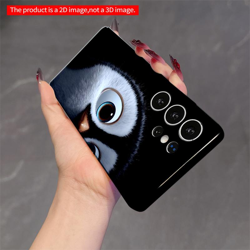 2DFlat Samsung phone case Cute Penguin Eyes Phone Case Applicable to Galaxy S23 S24 S25ULTRA S26 A12 A14 A15 A16 A54 A55