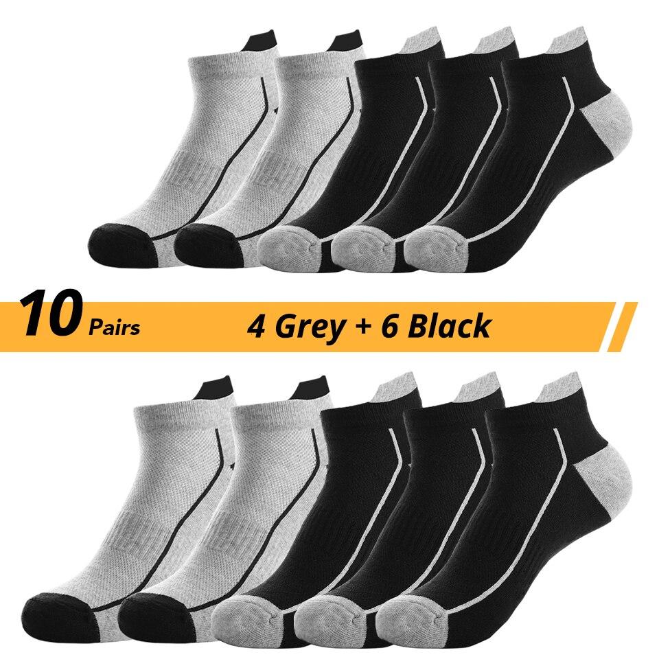 HSS 10 Pairs Organic Cotton Men Socks Knit Mesh Ankle Socks Summer Fitness Breathable Quick Dry Short Sock For Cycling Plus Size