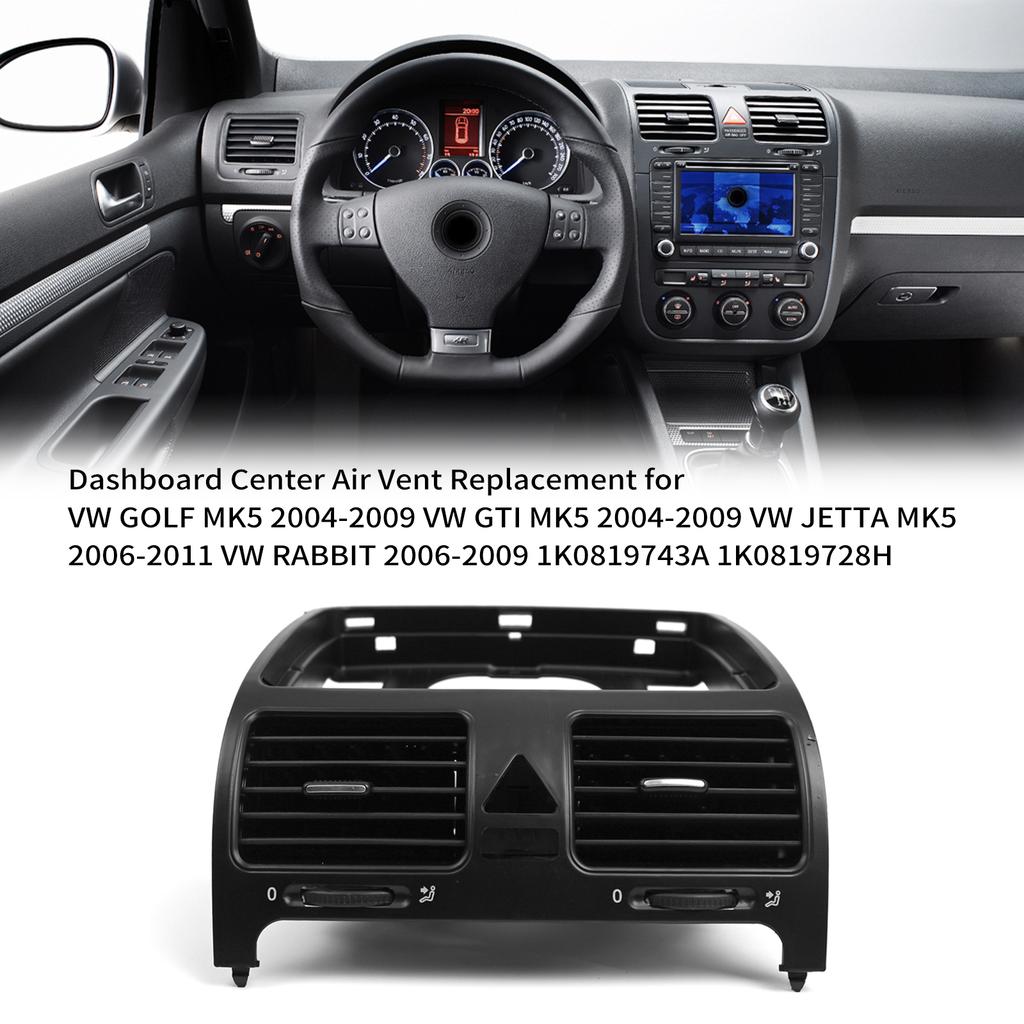 Center Dashboard Vent, Replacement for MK5 2004 2009 MK5 2004 2009 2006 2011 2006 2009 with Improved OEM 1K0819743A