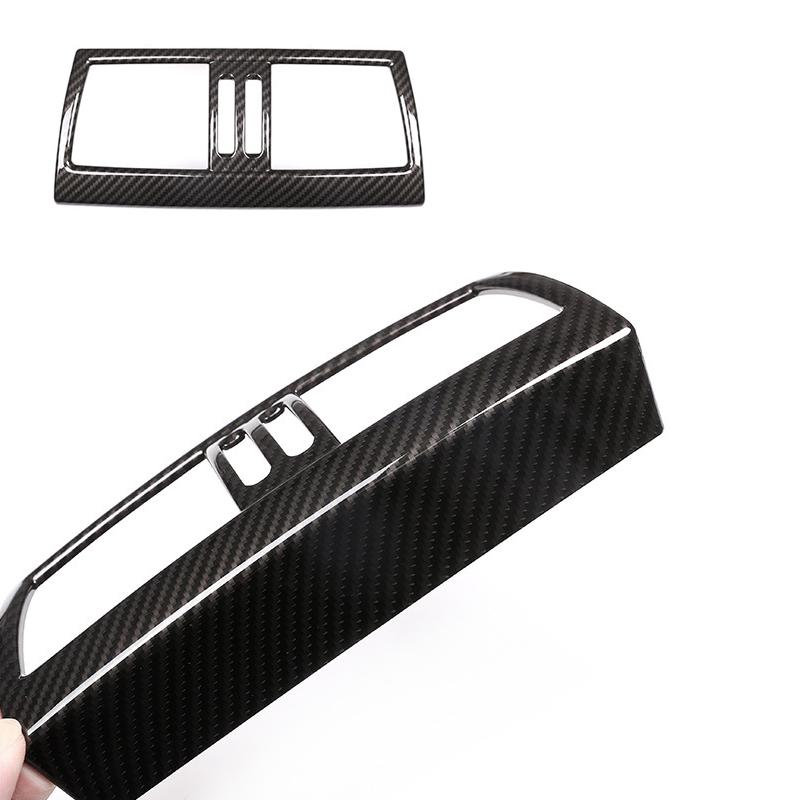 Автомобильная текстура из углеродного волокна, внутренняя центральная панель управления, приборная панель, розетка для кондиционера, накладка для BMW X5 X6 E70 E71