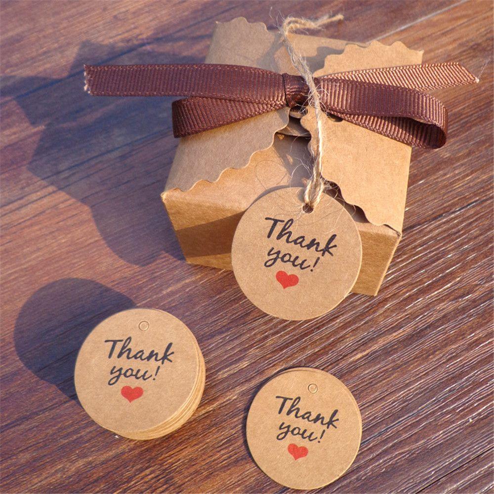 100PCS Wedding Kraft paper Package Gift Tags Price Label Tag Cards Red Heart