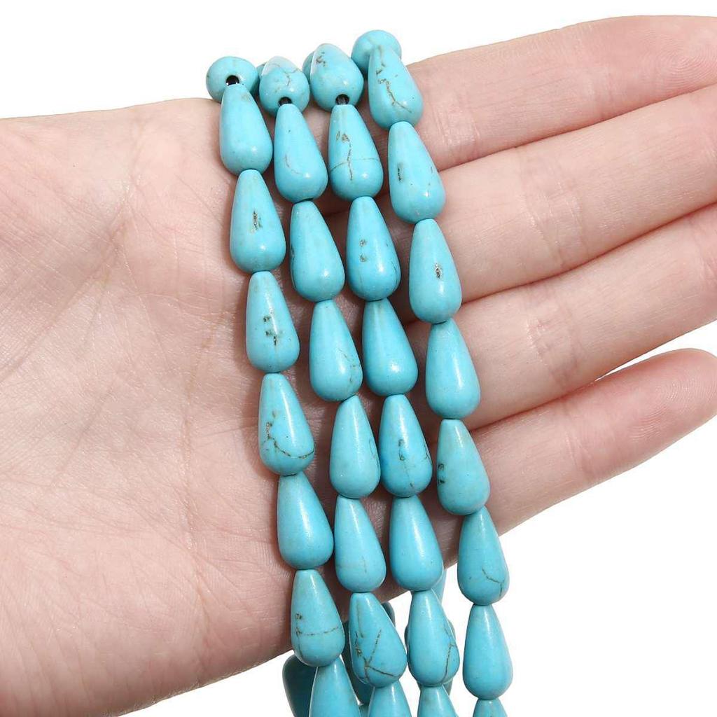 Synthetic Blue Turquoise DIY Jewelry Twisted and Special-Shaped Beads with Abacus and Animal Spacer Styles