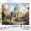1pc Picture With Numbers Rainbow Castle Coloring By Number Decor Art Digital Painting Acrylic Paint Kits 40x50cm/16x20inch Without Frame