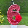 Rose Flower Number Birthday Candle Cake Party Decoration First Birthday Celebration Handmade Diy Birthday Candle