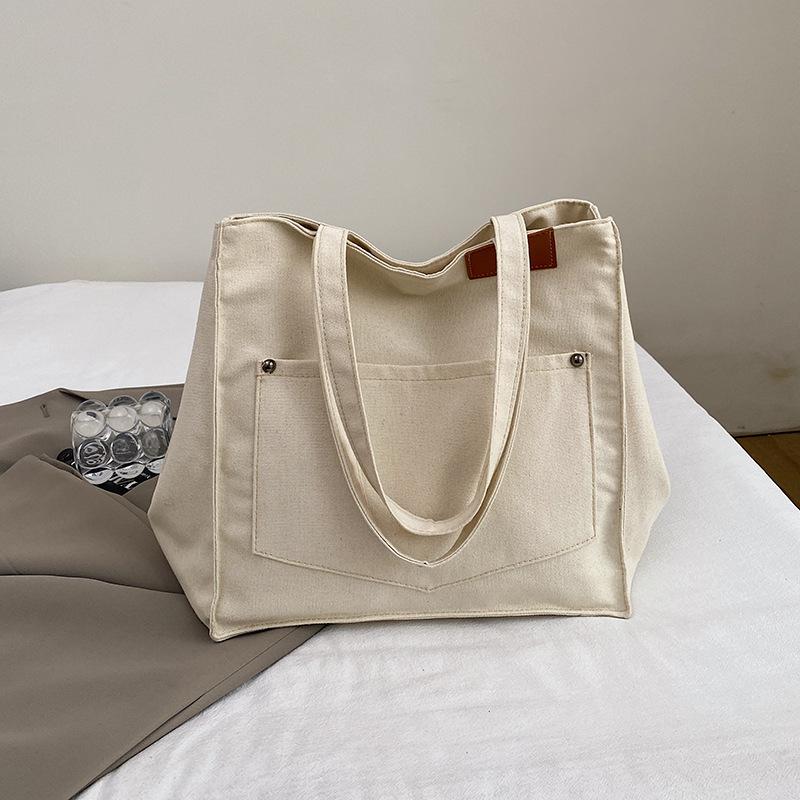 Повседневная модная холщовая сумка через плечо женская большой вместимости 2025 новая ранняя восьмерка рабочая универсальная сумка-тоут