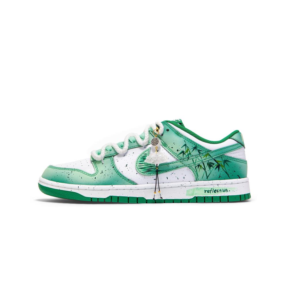 Nike Кроссовки Dunk Скользкие Устойчивые к истиранию Низкие Скейтбордические Мужские Белые Зеленые HF5441-101(Team1326-SBOX)